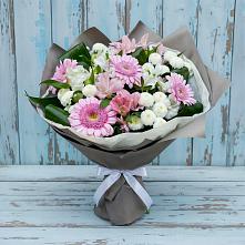 Букет цветов из:  Герберы, Альстромерии и Хризантемы в Донской Балке