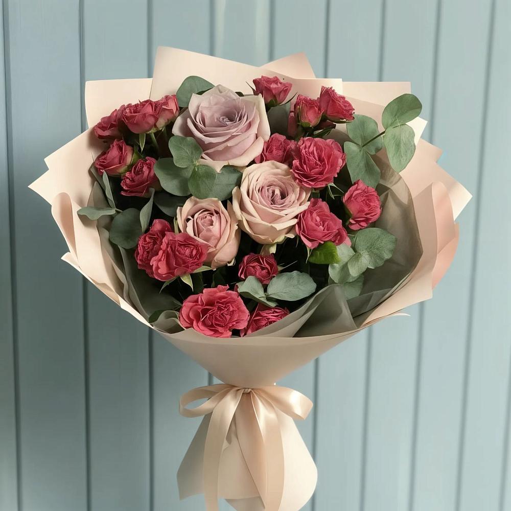 Букет цветов из: Гвоздики и Розы в Донской Балке