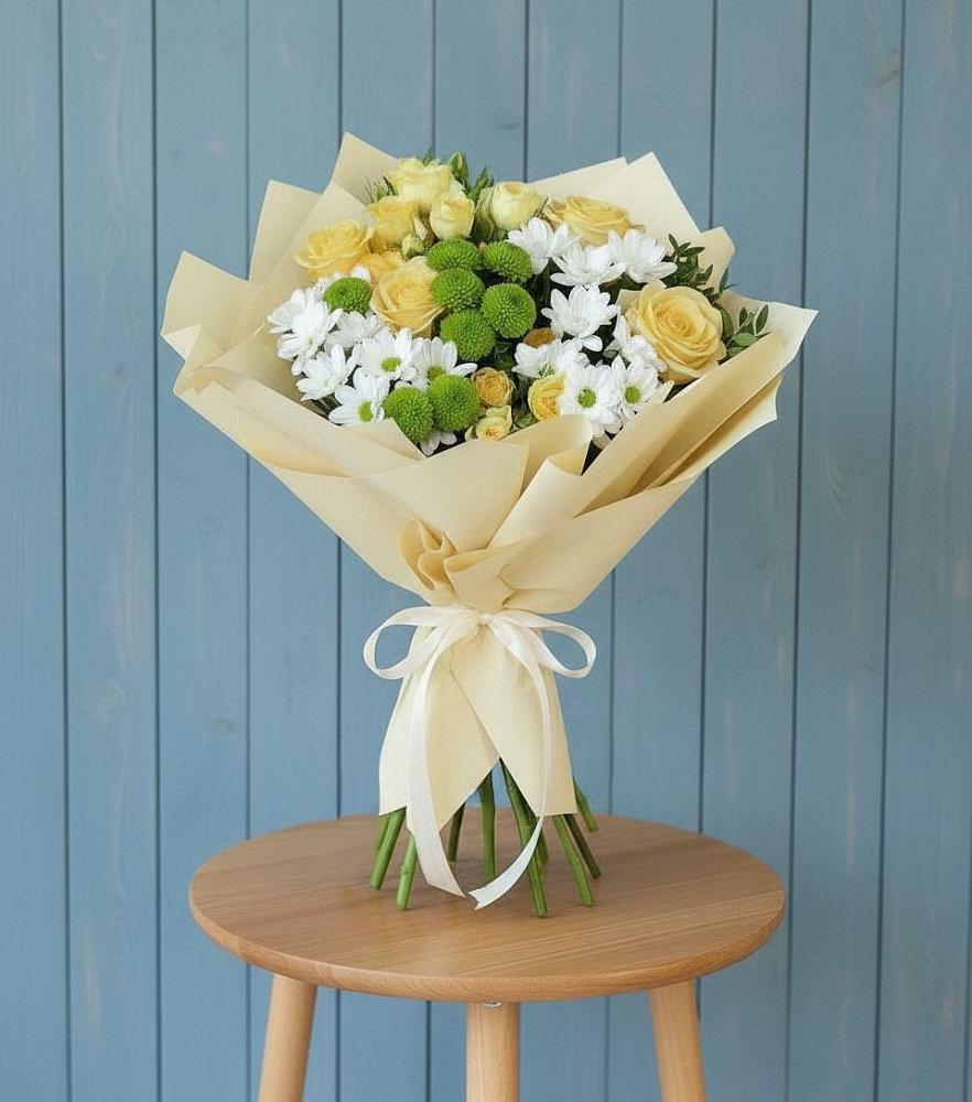 Букет цветов из: Хризантемы и Розы в Донской Балке