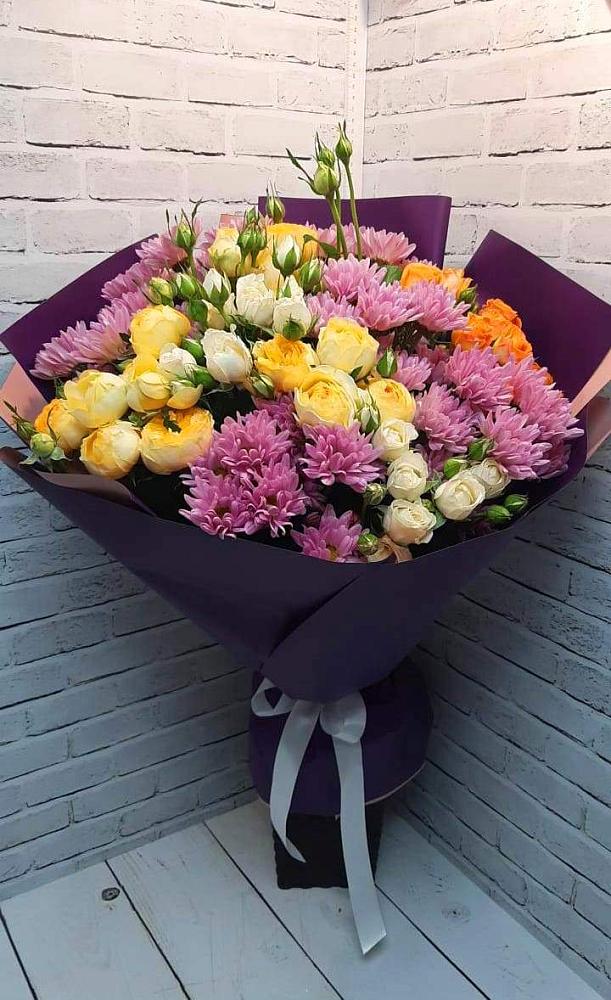 Букет цветов из: Хризантемы и Розы в Донской Балке