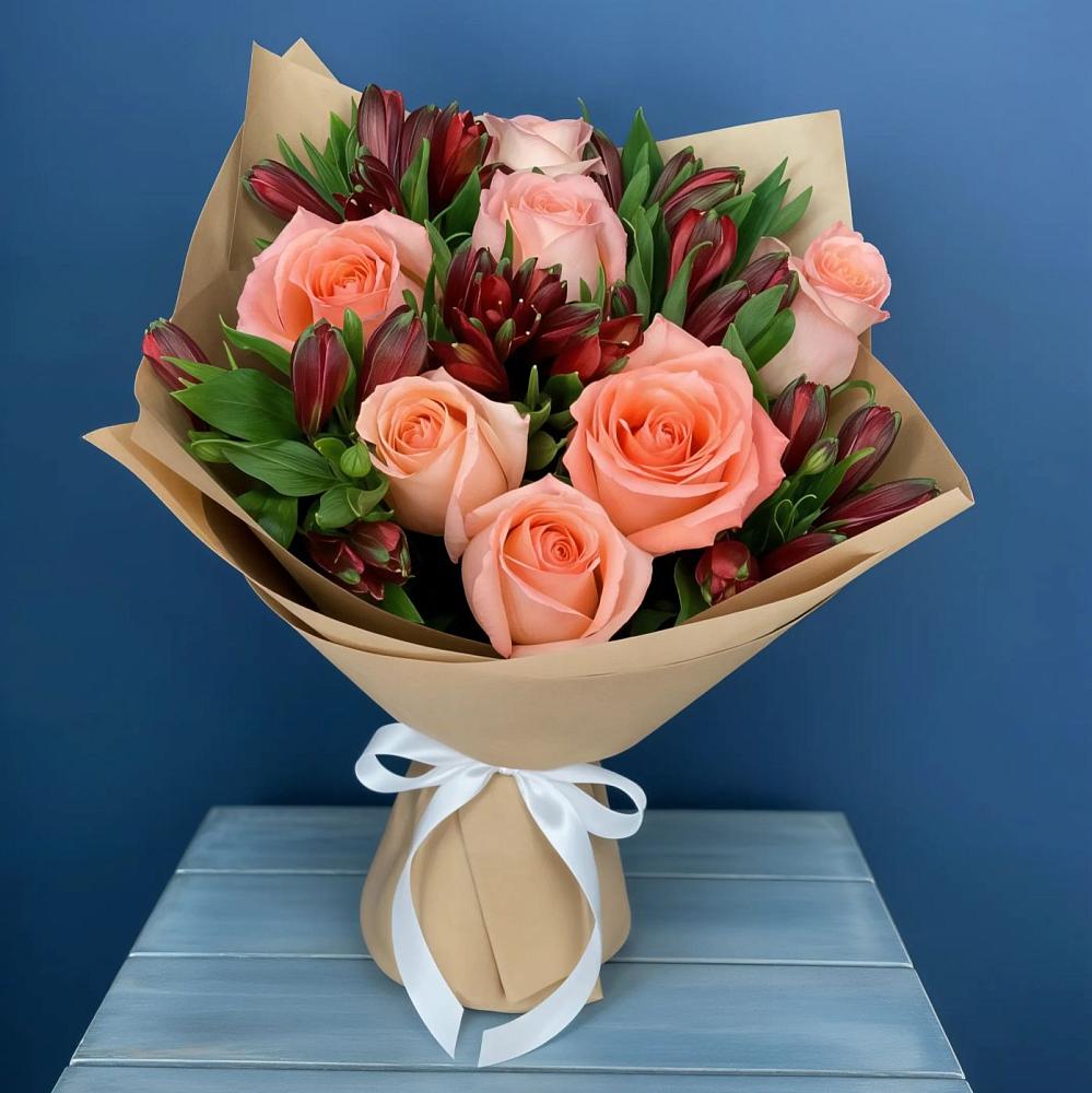 Букет цветов из: Розы и Альстромерии в Донской Балке