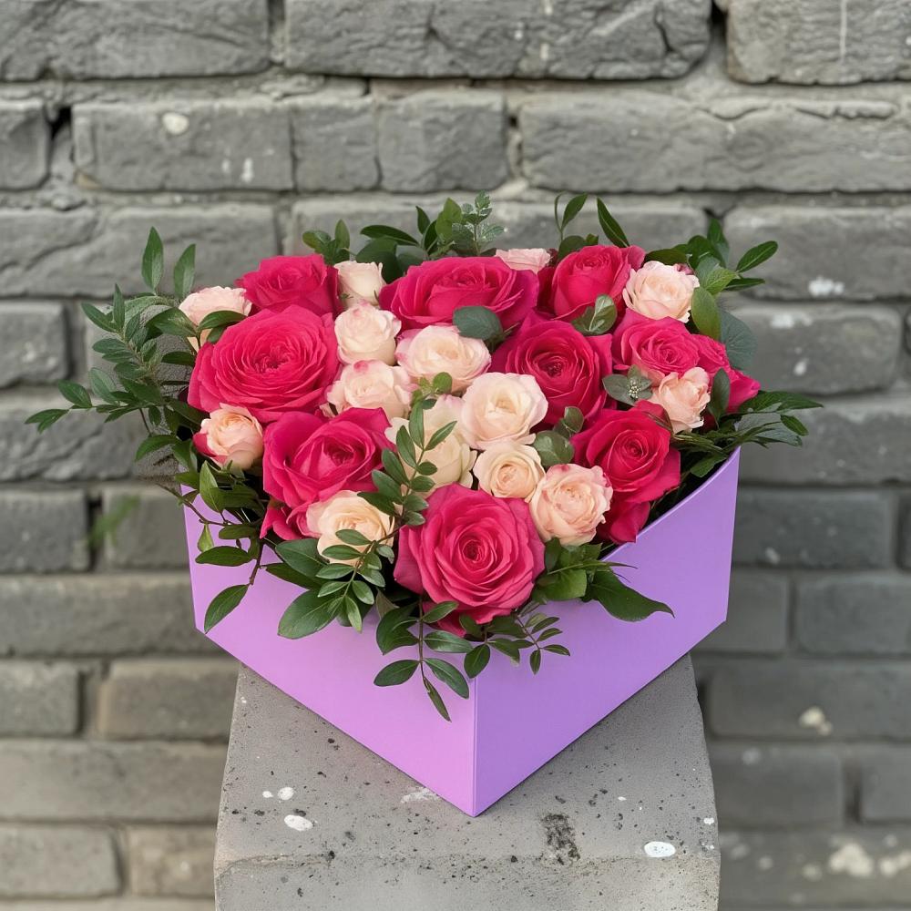 Цветочная композиция из Розы в коробке в Донской Балке