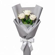 Букет 3 белые розы в Донской Балке