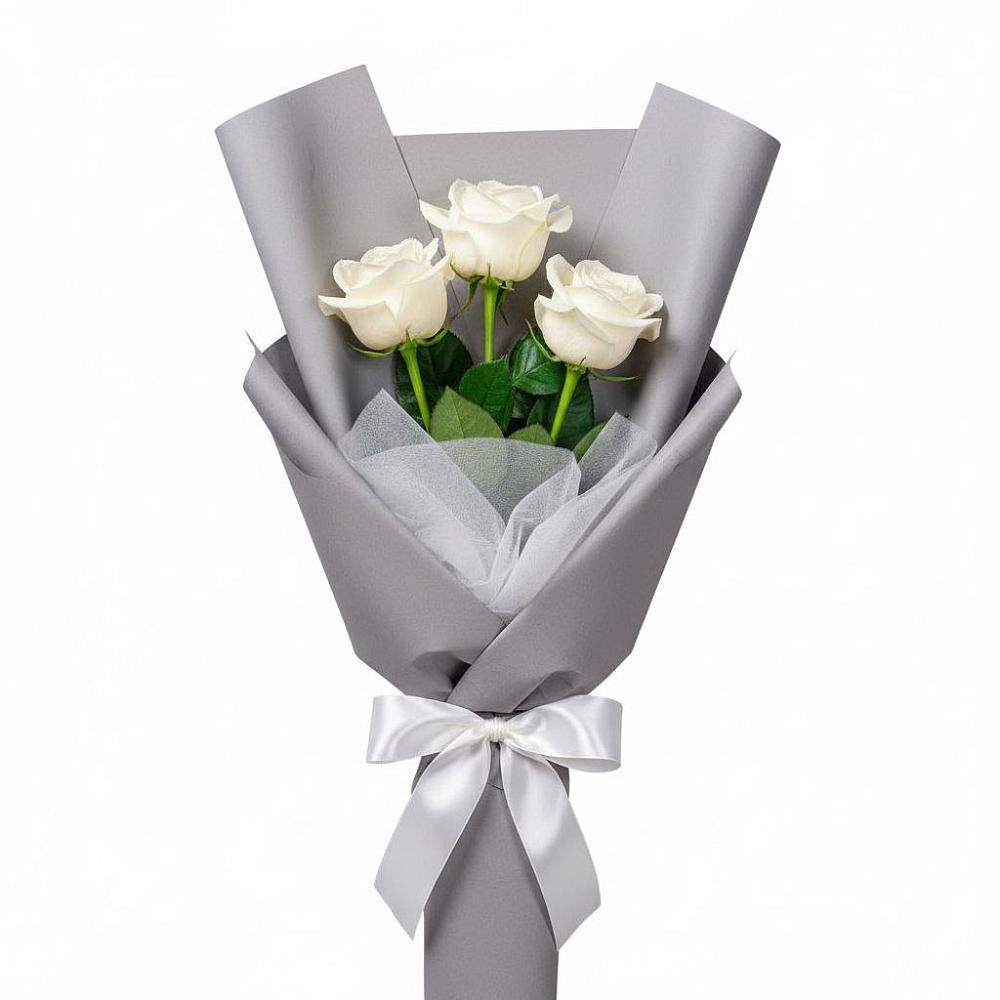 Букет 3 белые розы в Донской Балке