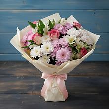 Букет цветов из:  Хризантемы, Альстромерии и Розы в Донской Балке