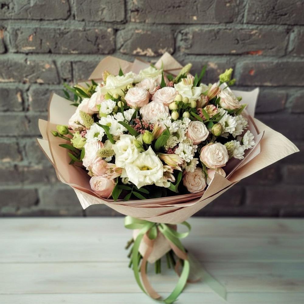 Букет цветов из: Альстромерии, Розы и Хризантемы в Донской Балке