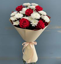 Букет цветов из:  Розы и Хризантемы в Донской Балке