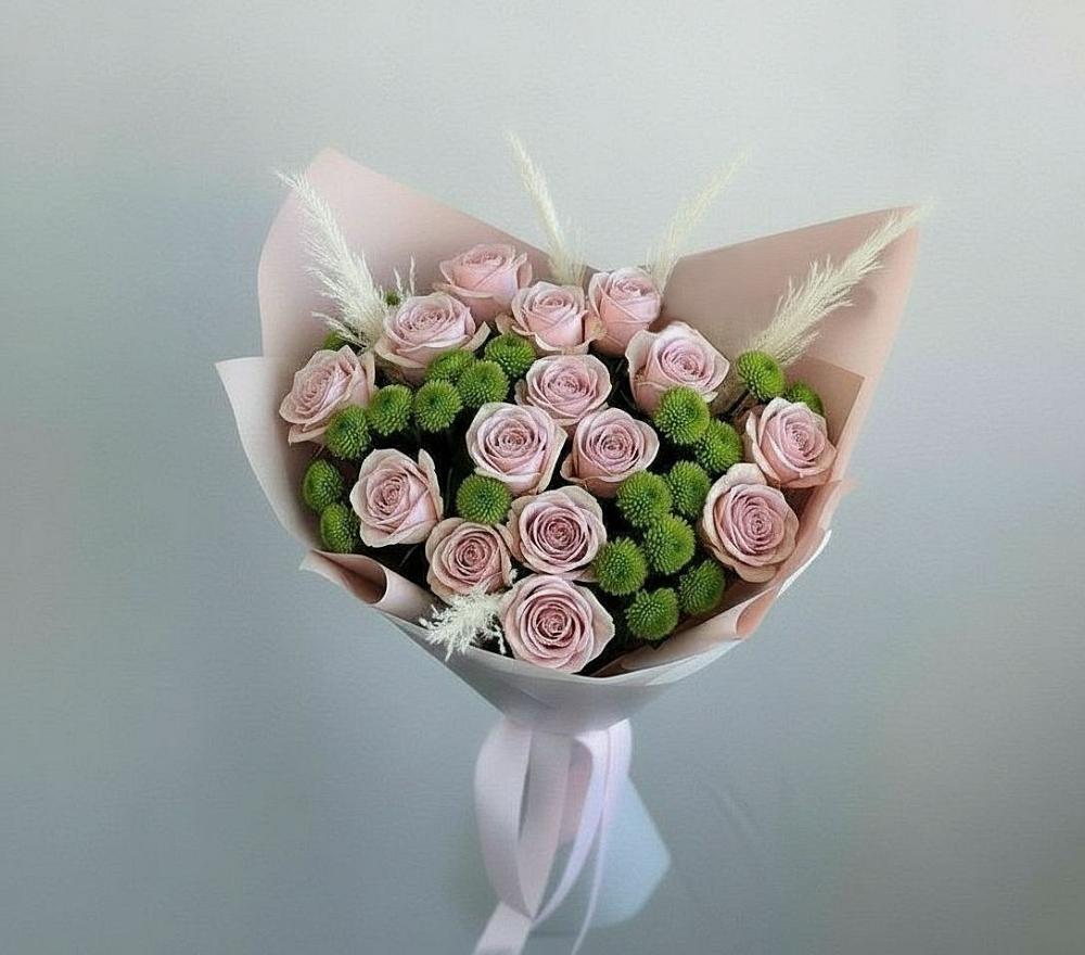 Букет цветов из: Розы и Хризантемы в Донской Балке