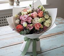 Букет цветов из:  Розы, Лизиантусы и Гвоздики в Донской Балке