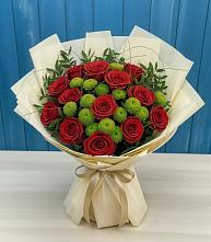 Букет цветов из:  Розы и Хризантемы в Донской Балке