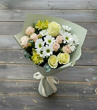 Букет цветов из:  Альстромерии, Розы и Хризантемы в Донской Балке