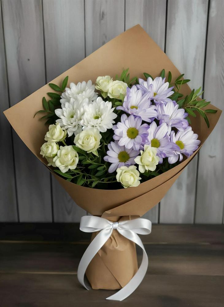 Букет цветов из: Хризантемы и Розы в Донской Балке